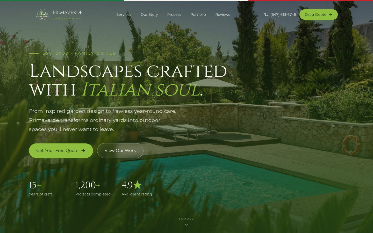 Primaverde Landscaping homepage